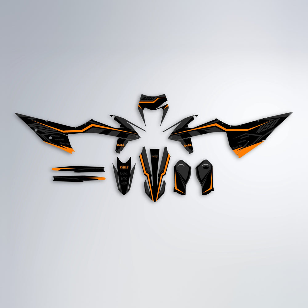 TRONIC graphics kit parts layout in Orange