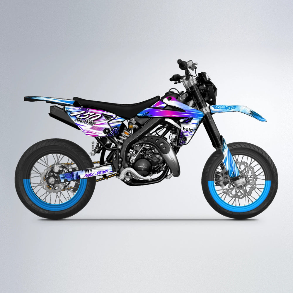 TROPIC Rieju MRT supermoto graphics kit in Blue Purple Fade