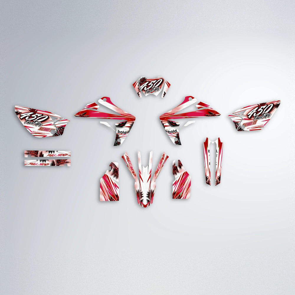 TROPIC Rieju MRT graphics kit parts layout in Red