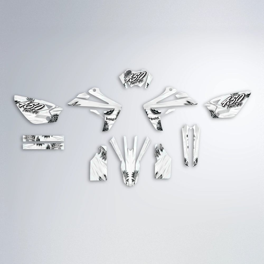 TROPIC Rieju MRT graphics kit parts layout in White