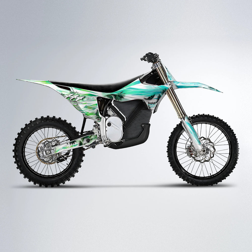TROPIC Stark Varg MX motocross graphics kit in Cyan & Green