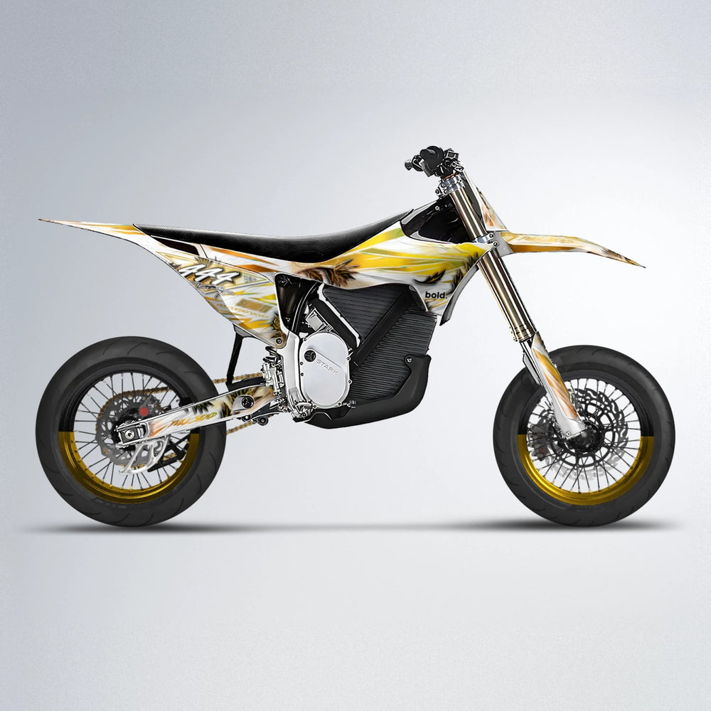 TROPIC Stark Varg SM supermoto graphics kit in Orange & Yellow