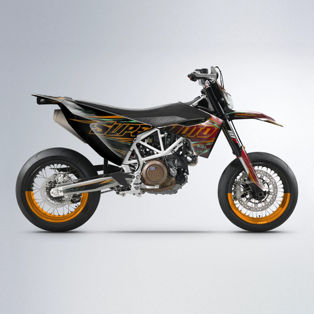 VELOCITY Husqvarna 701 supermoto graphics kit in Black & Red