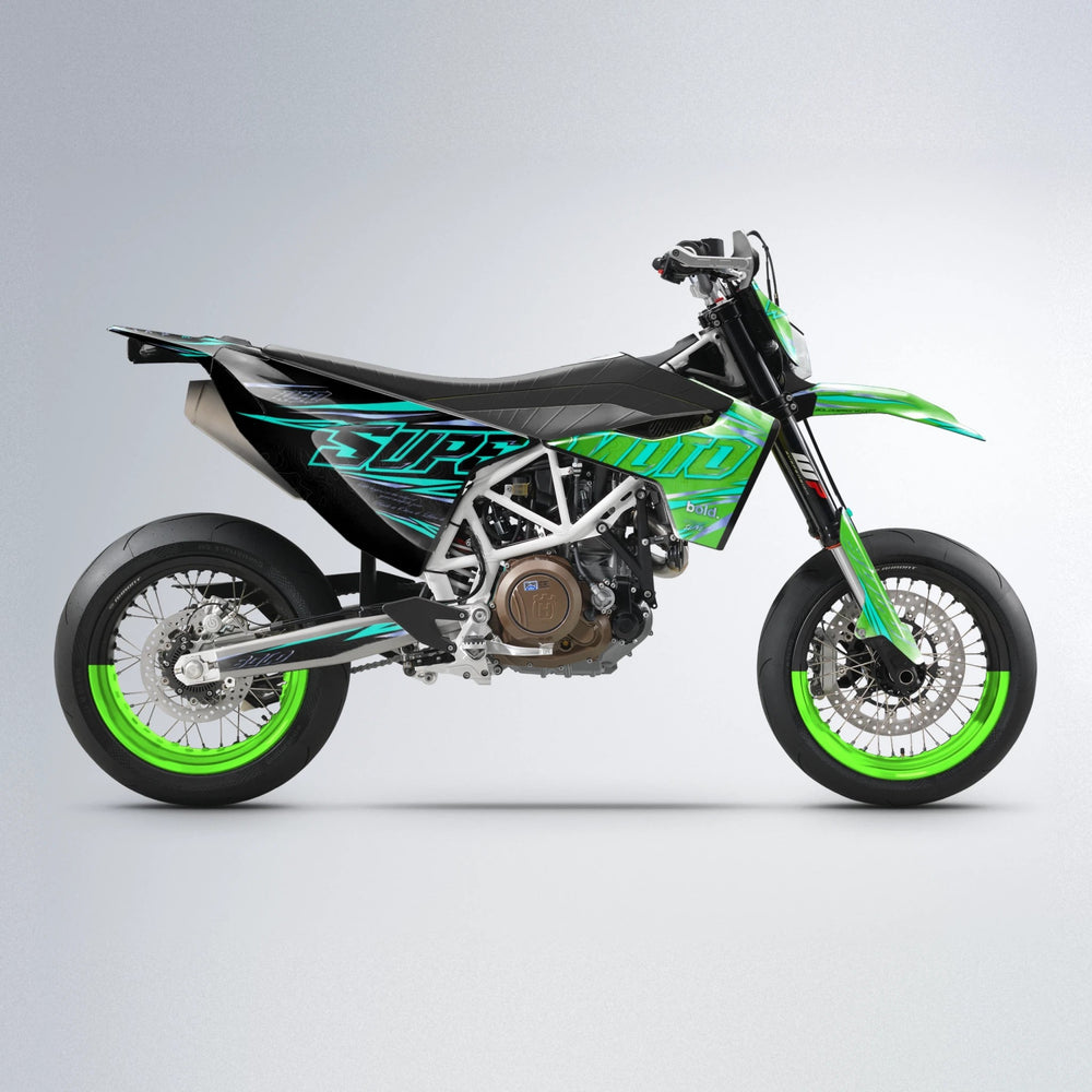 VELOCITY Husqvarna 701 supermoto graphics kit in Green