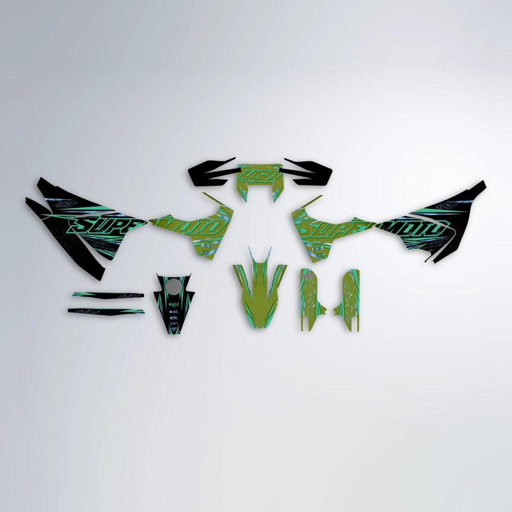 VELOCITY Husqvarna 701 graphics kit parts layout in Olive