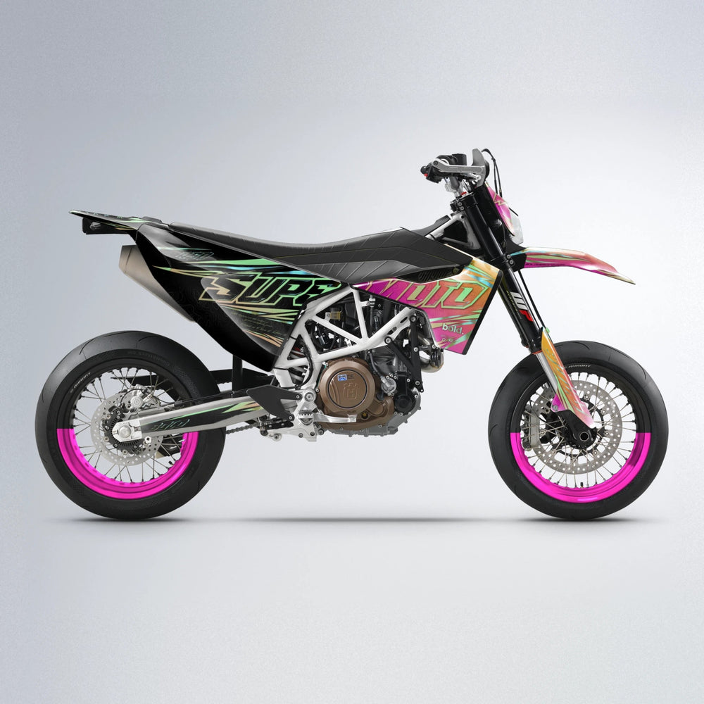 VELOCITY Husqvarna 701 supermoto graphics kit in Pink & Yellow
