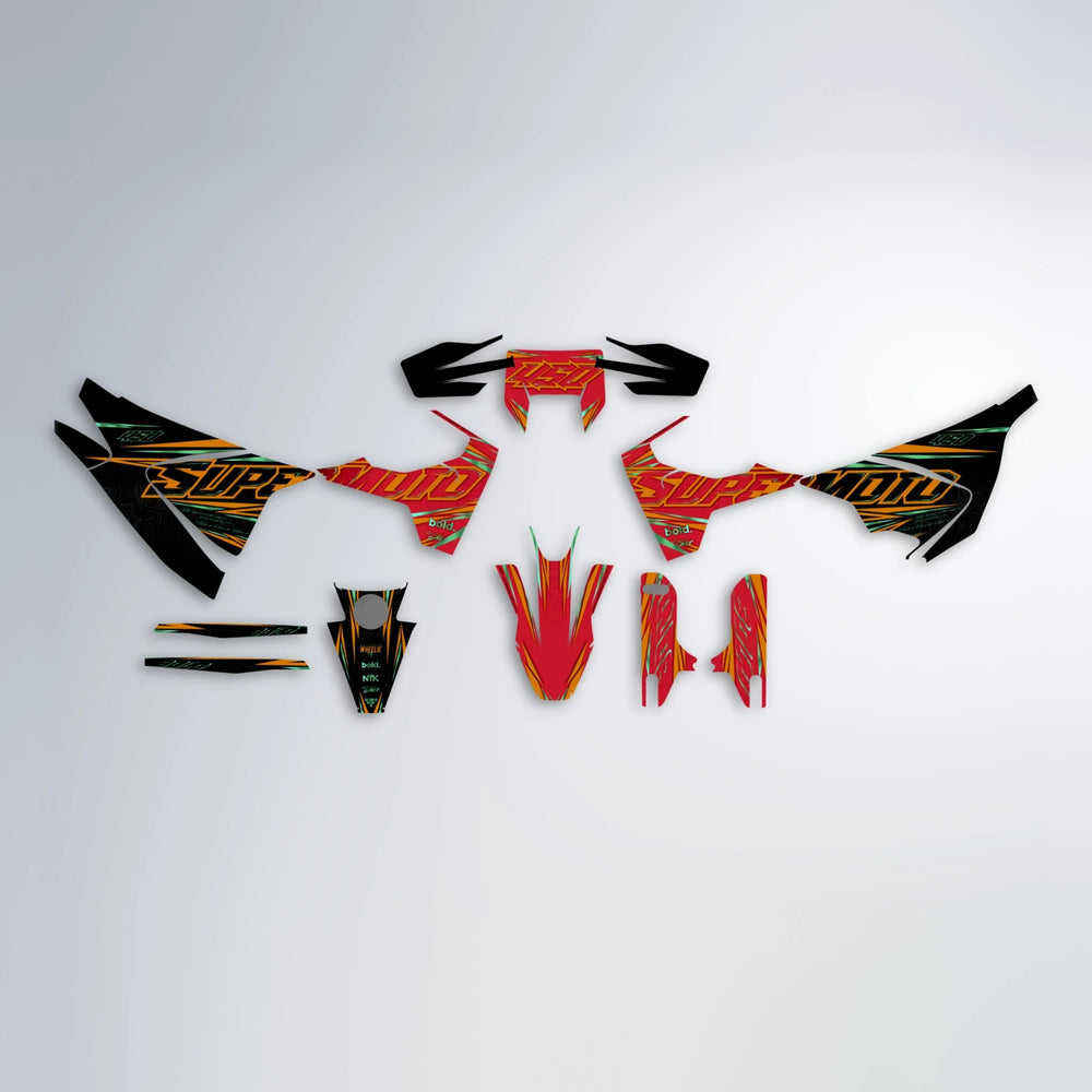 VELOCITY Husqvarna 701 graphics kit parts layout in Red