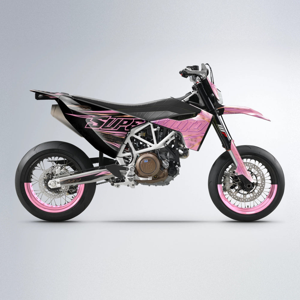 VELOCITY Husqvarna 701 supermoto graphics kit in Sakura Pink