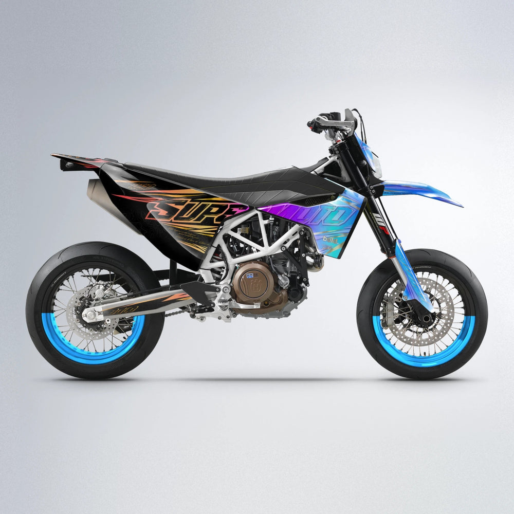 VELOCITY Husqvarna 701 supermoto graphics kit in Sunset Fade