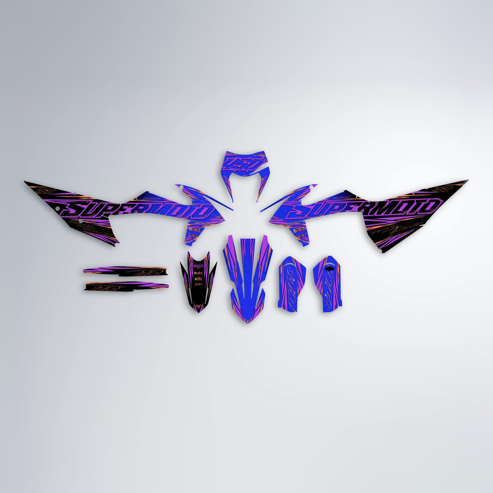 VELOCITY graphics kit parts layout in Blue