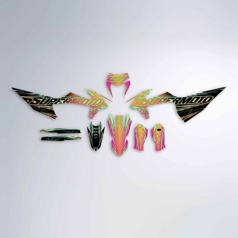 VELOCITY graphics kit parts layout in Pink & Yellow