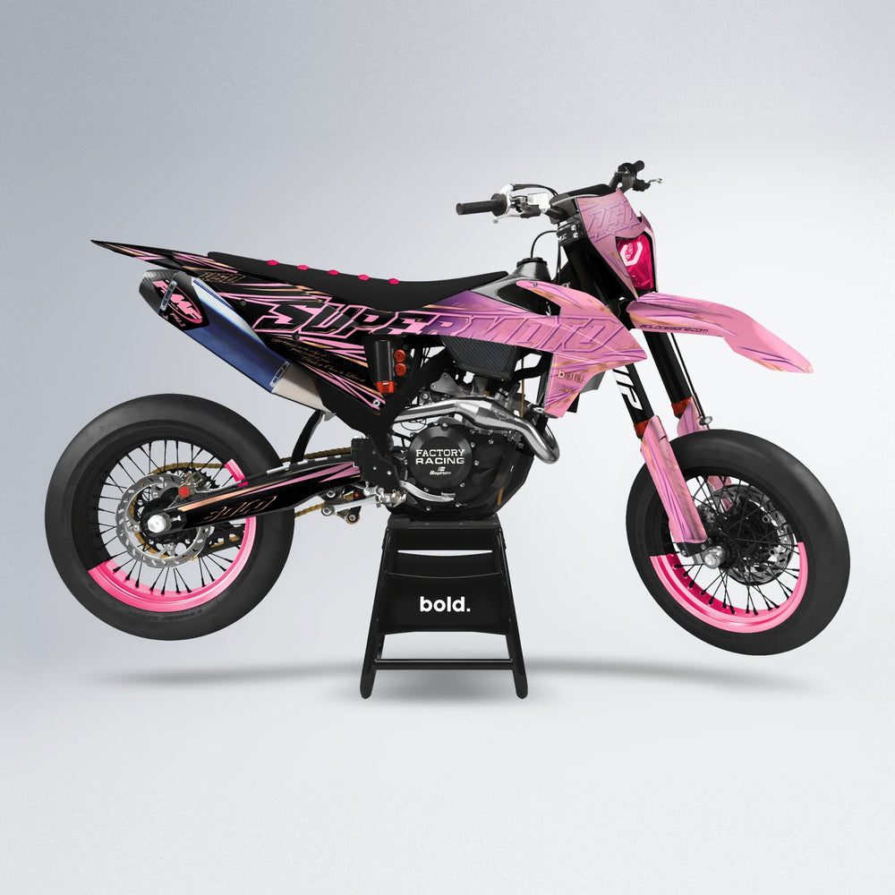 VELOCITY supermoto graphics kit in Sakura Pink