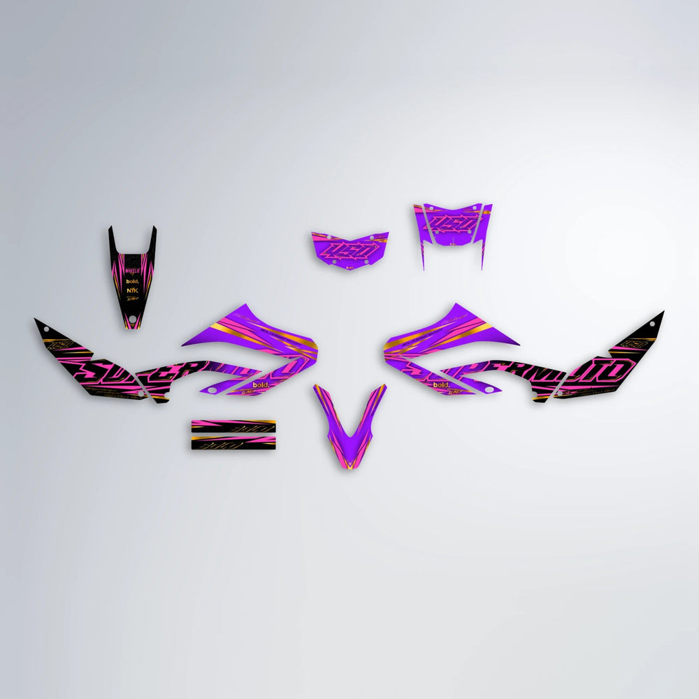 VELOCITY Yamaha WR 125X graphics kit parts layout in Custom Colour