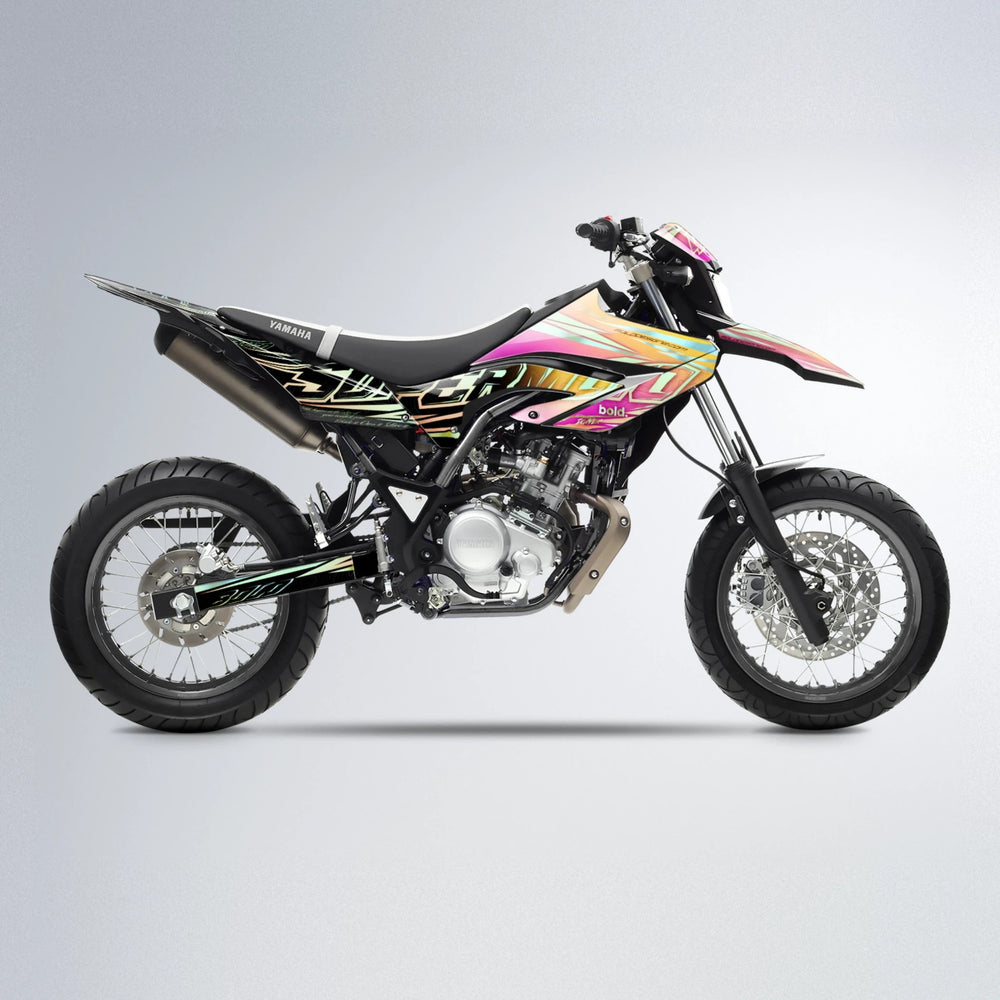 VELOCITY Yamaha WR 125X supermoto graphics kit in Pink & Yellow