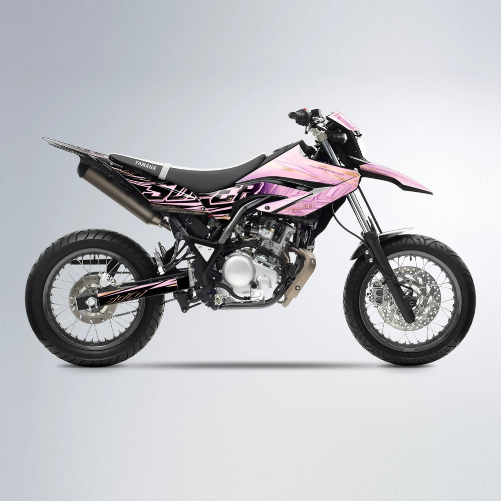 VELOCITY Yamaha WR 125X supermoto graphics kit in Sakura Pink