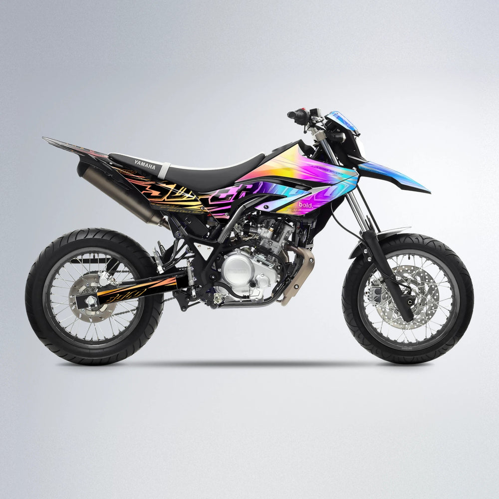VELOCITY Yamaha WR 125X supermoto graphics kit in Sunset Fade