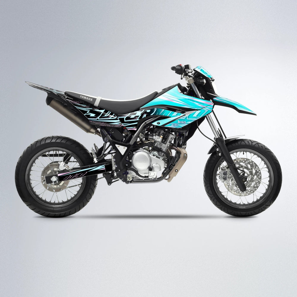 VELOCITY Yamaha WR 125X supermoto graphics kit in Teal