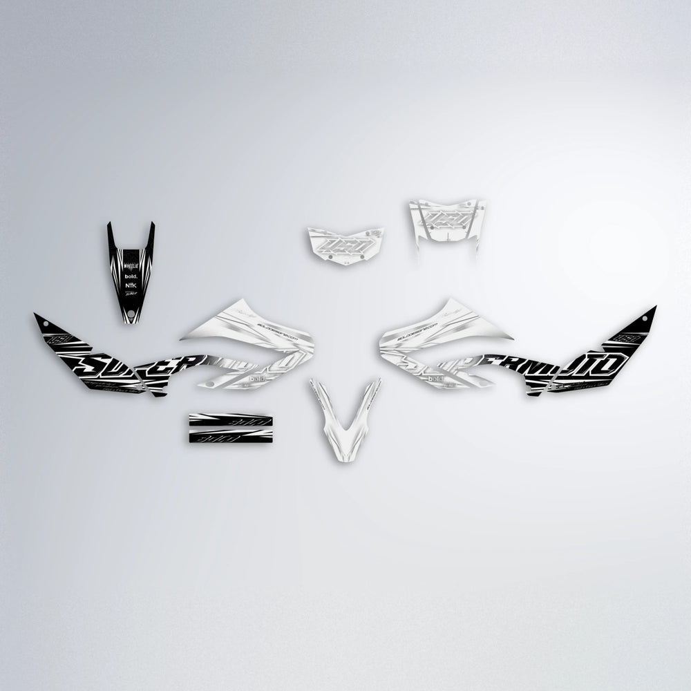 VELOCITY Yamaha WR 125X graphics kit parts layout in White