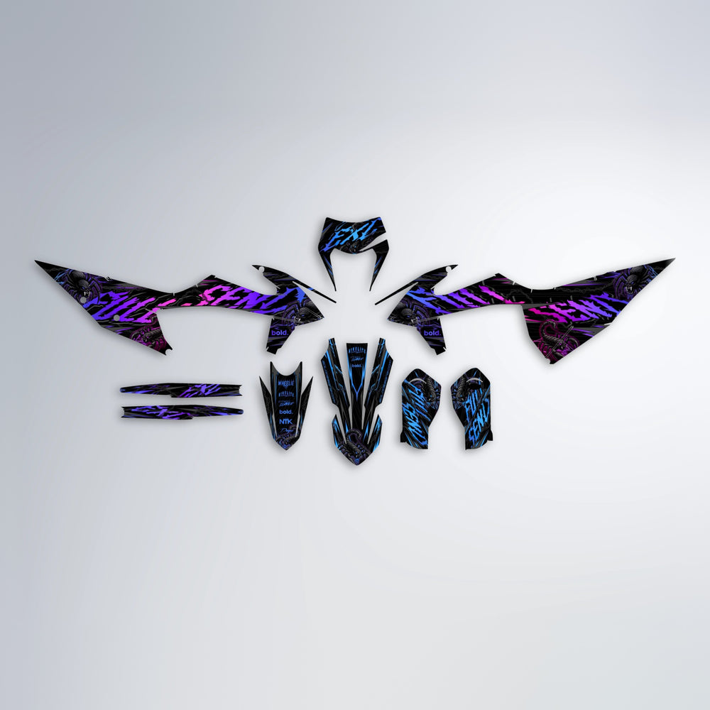VENOM graphics kit parts layout in Blue Purple Fade