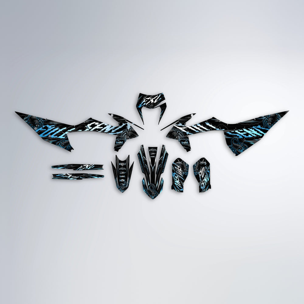 VENOM graphics kit parts layout in Light Blue & White