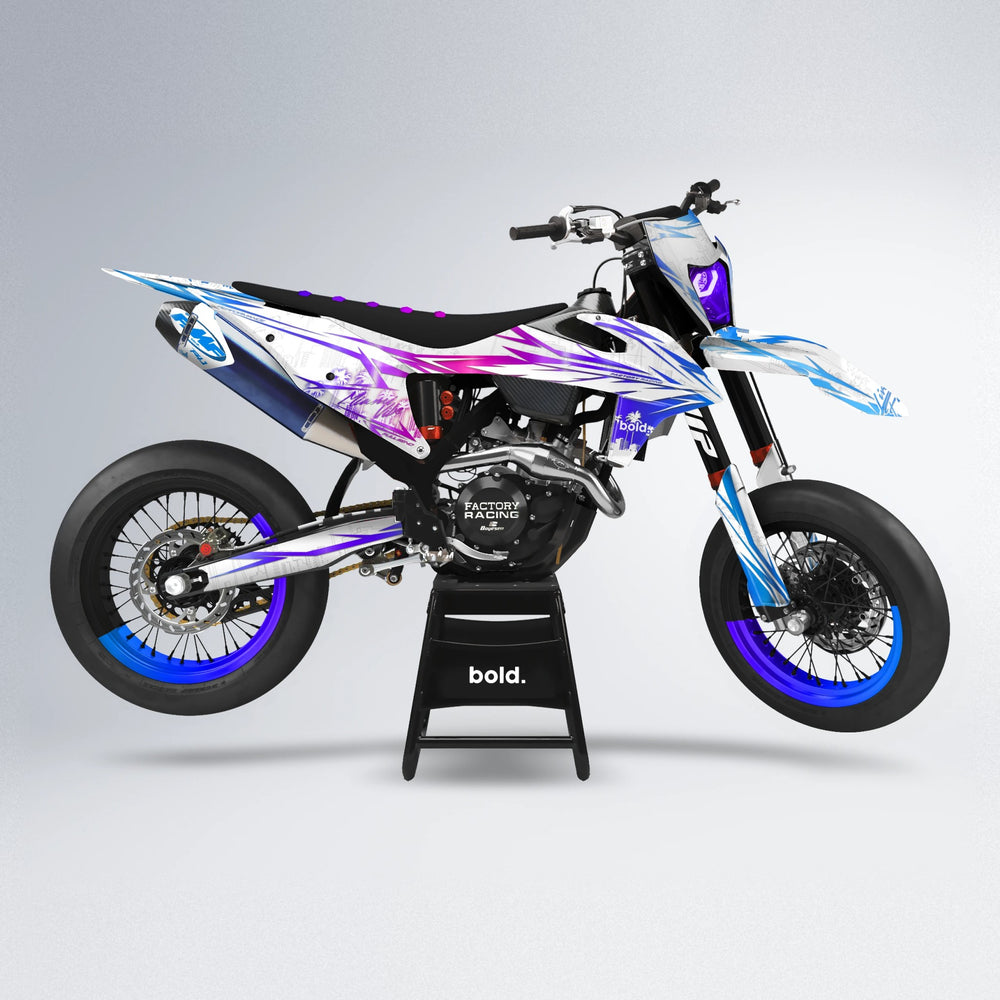 VICTORY supermoto graphics kit in Blue Purple Fade