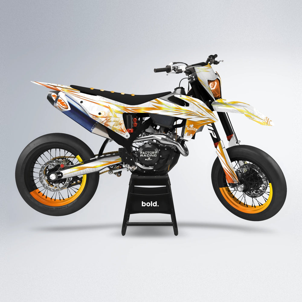 VICTORY supermoto graphics kit in Orange & Yellow