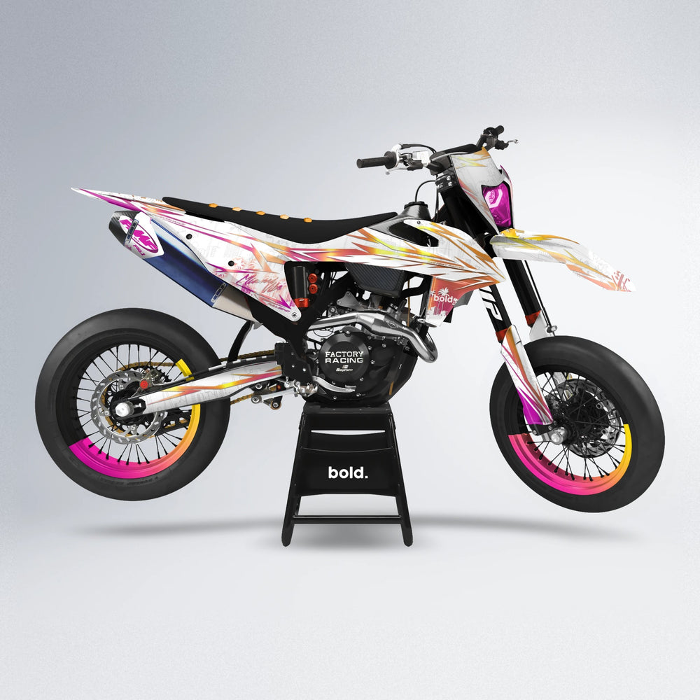 VICTORY supermoto graphics kit in Pink & Yellow