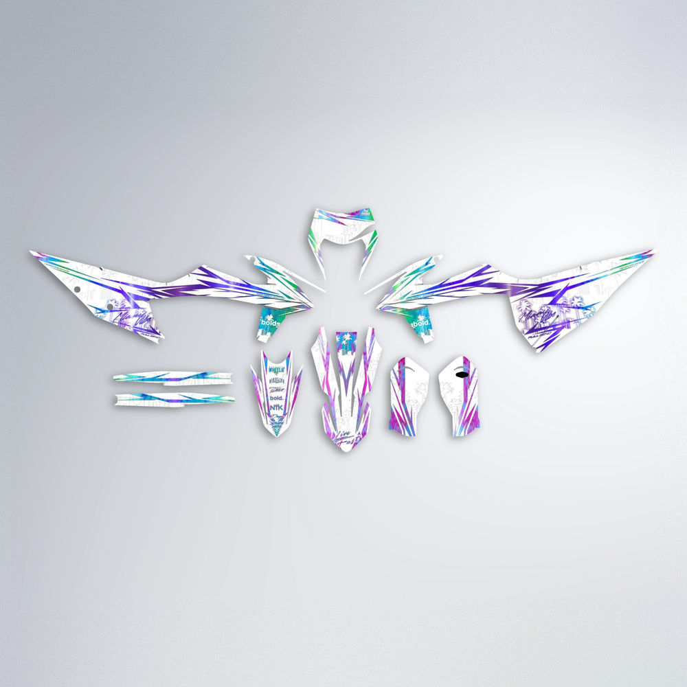 VICTORY graphics kit parts layout in Purple Holo