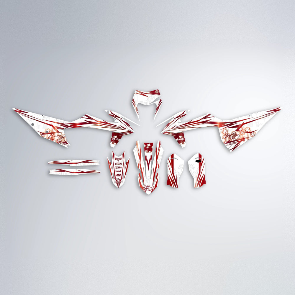 VICTORY graphics kit parts layout in Red Chrome