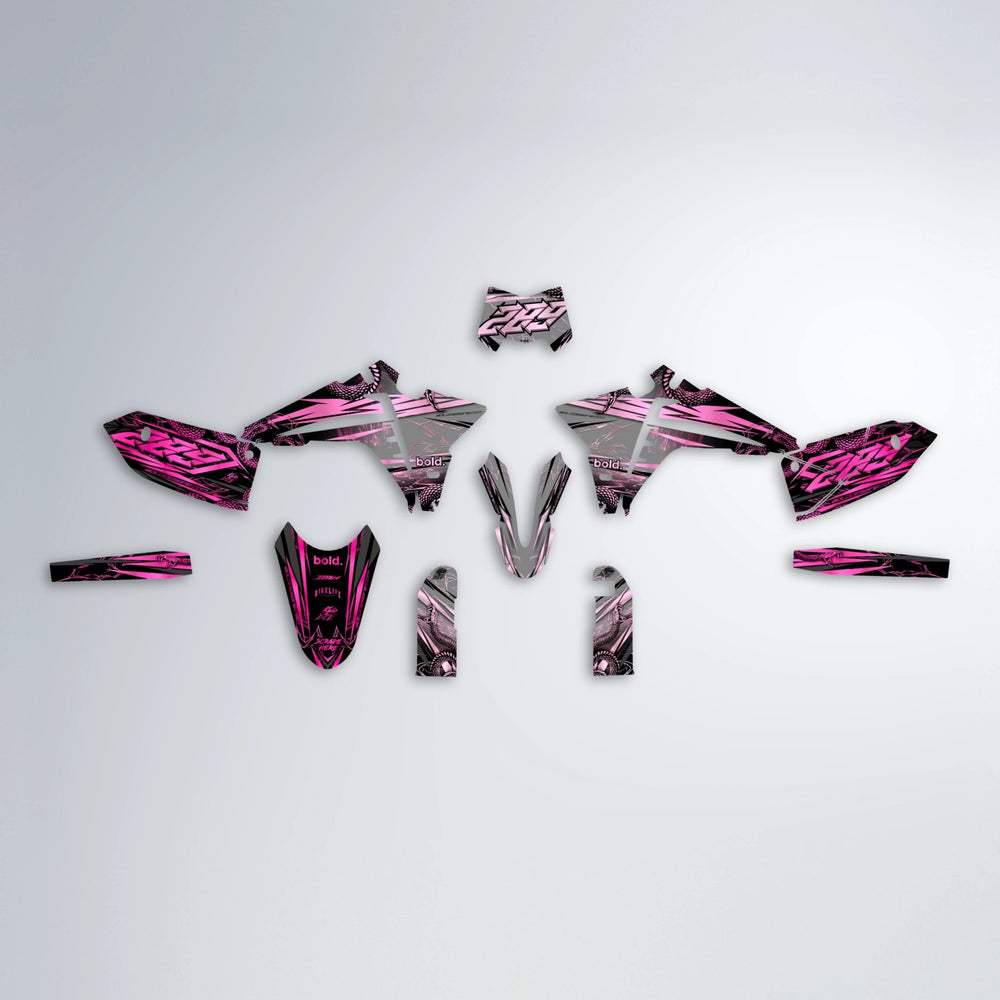 VIPER Fantic graphics kit parts layout in Flamingo