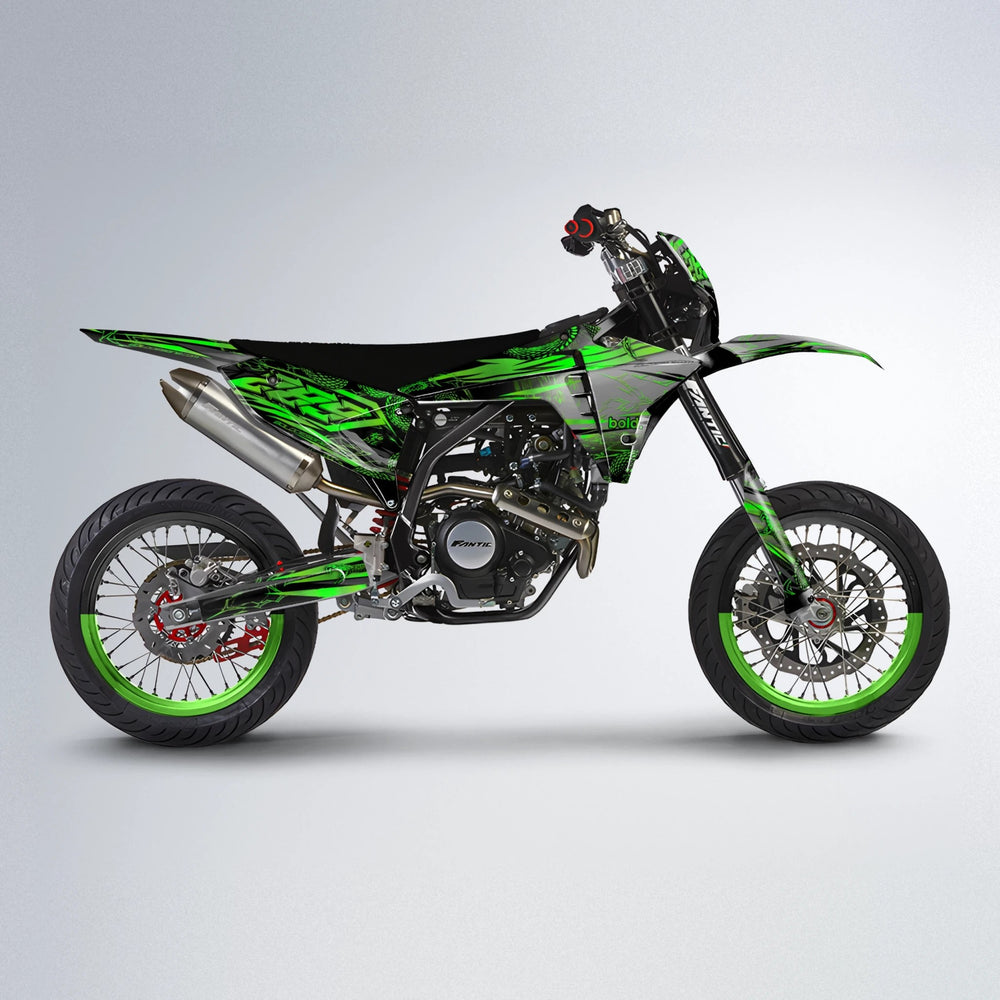 VIPER Fantic supermoto graphics kit in Green