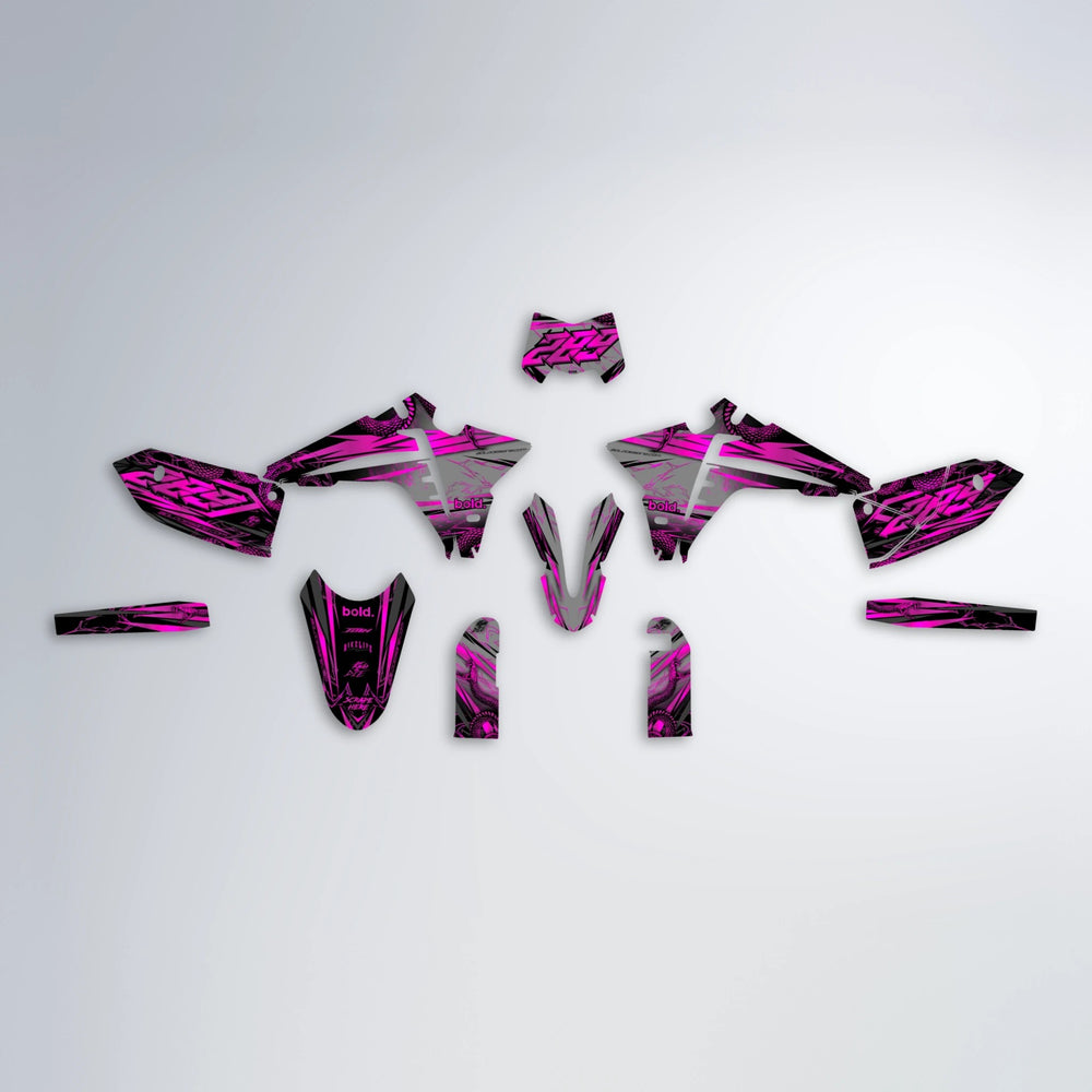 VIPER Fantic graphics kit parts layout in Pink