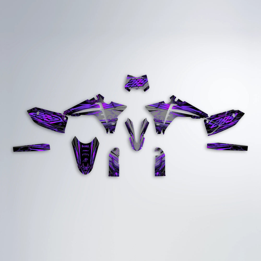VIPER Fantic graphics kit parts layout in Purple