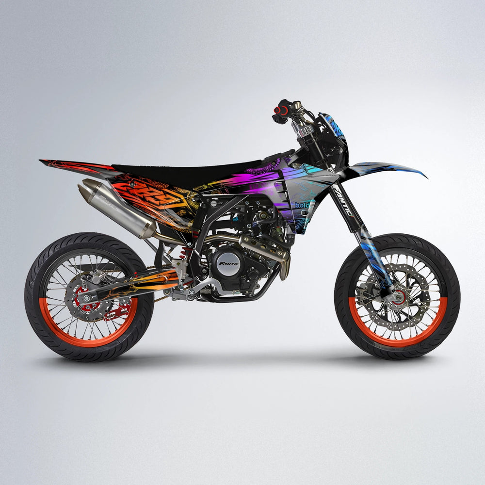 VIPER Fantic supermoto graphics kit in Sunset Fade