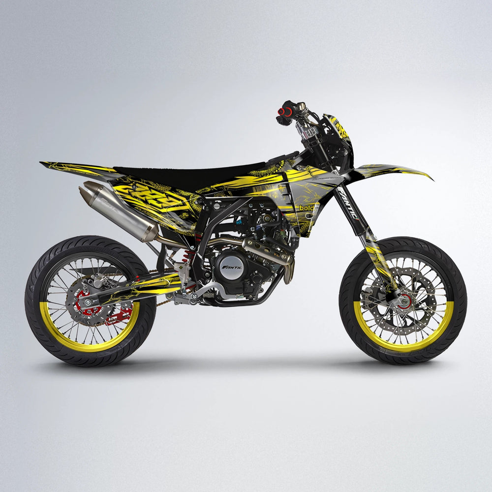 VIPER Fantic supermoto graphics kit in Yellow