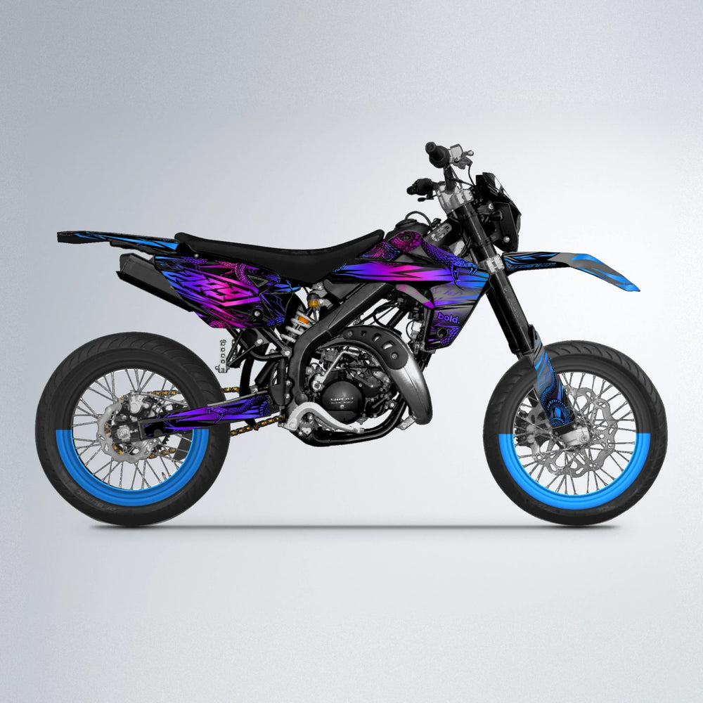 VIPER Rieju MRT supermoto graphics kit in Blue Purple Fade