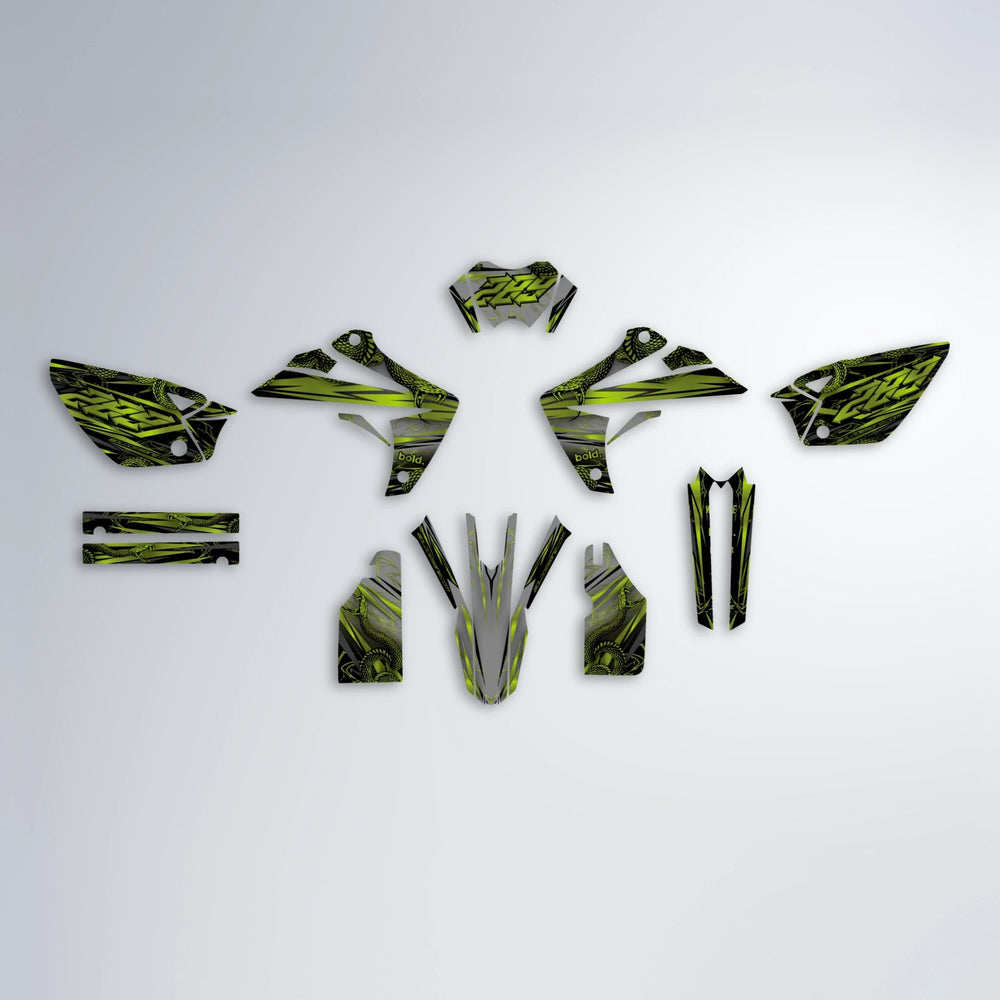 VIPER Rieju MRT graphics kit parts layout in Olive
