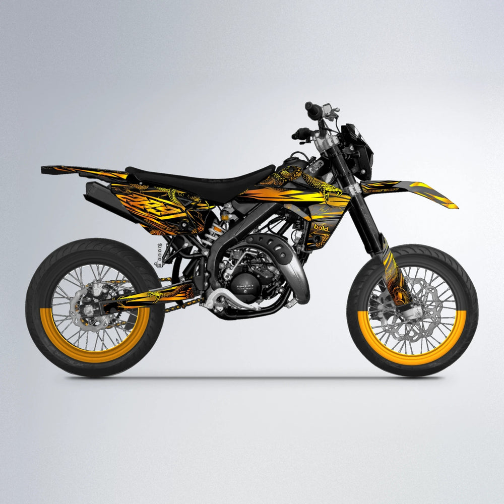 VIPER Rieju MRT supermoto graphics kit in Orange & Yellow