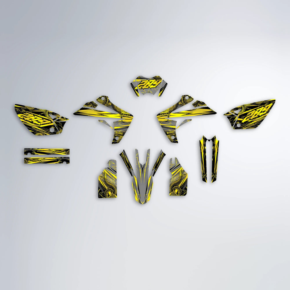VIPER Rieju MRT graphics kit parts layout in Yellow