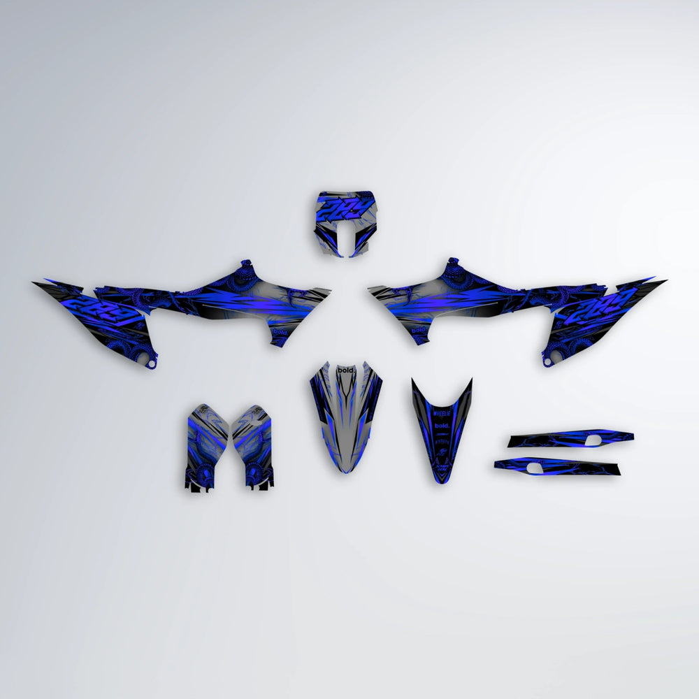 VIPER Stark Varg MX graphics kit parts layout in Blue