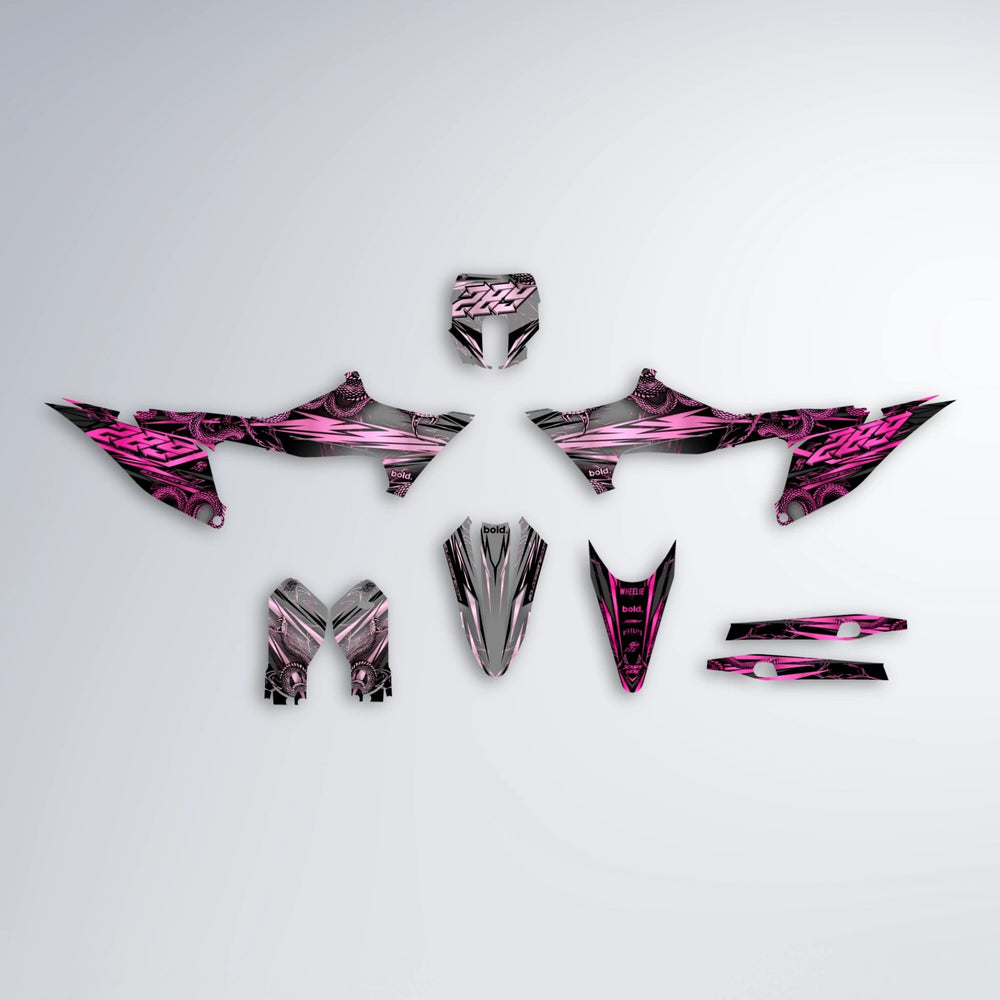 VIPER Stark Varg MX graphics kit parts layout in Flamingo
