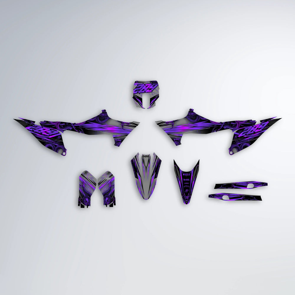 VIPER Stark Varg MX graphics kit parts layout in Purple
