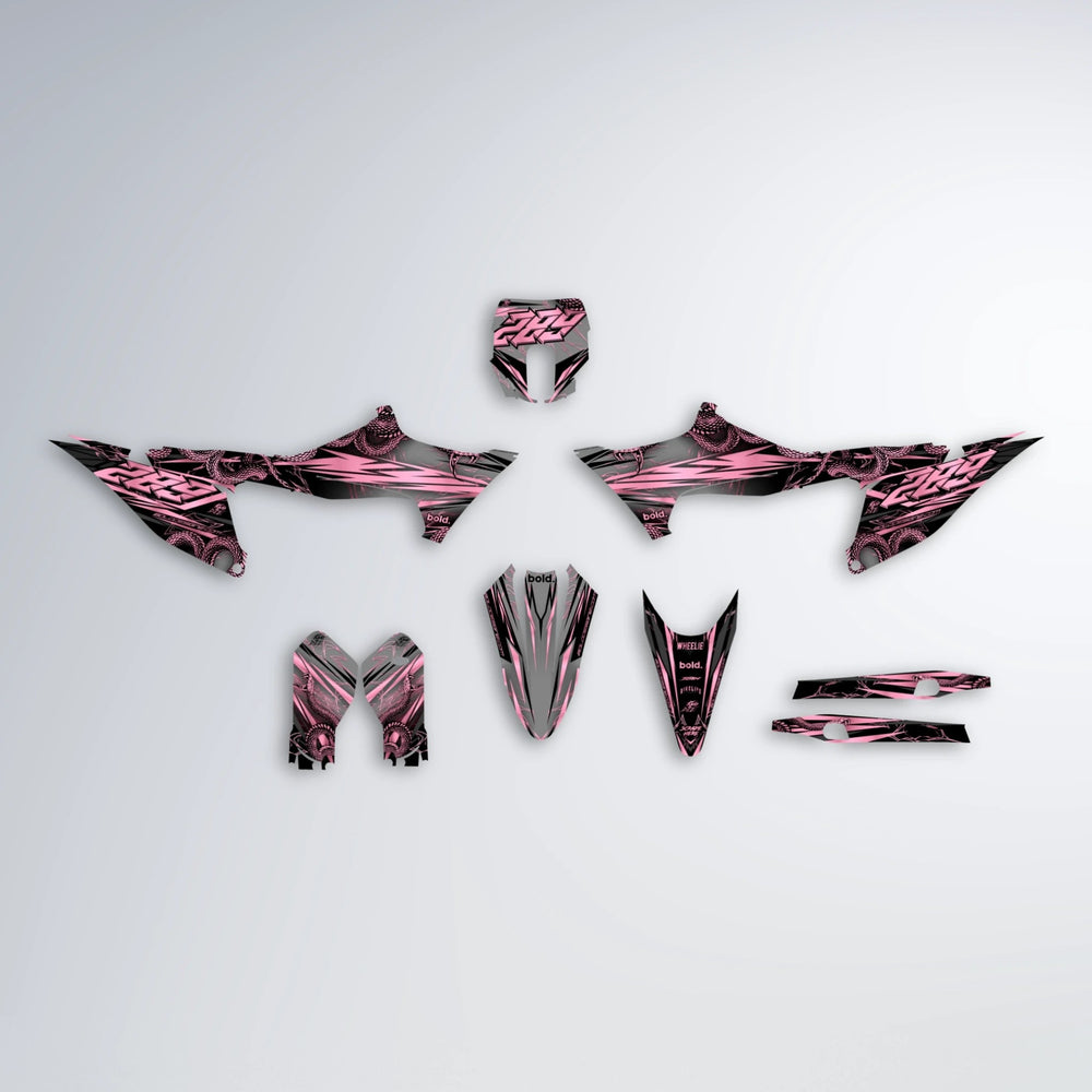 VIPER Stark Varg MX graphics kit parts layout in Sakura Pink