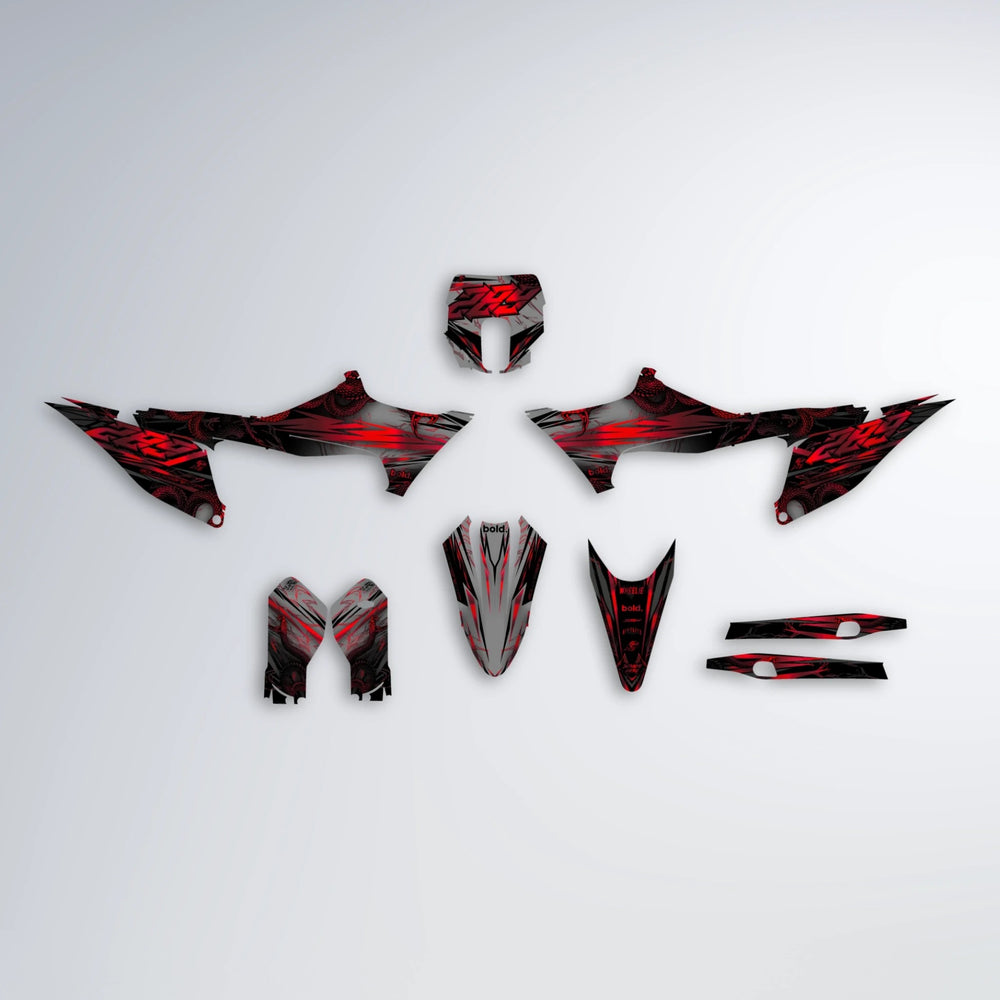 VIPER Stark Varg SM graphics kit parts layout in Black & Red