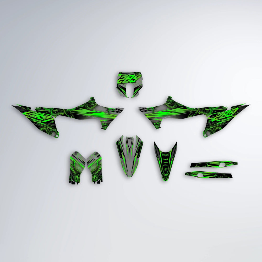 VIPER Stark Varg SM graphics kit parts layout in Green