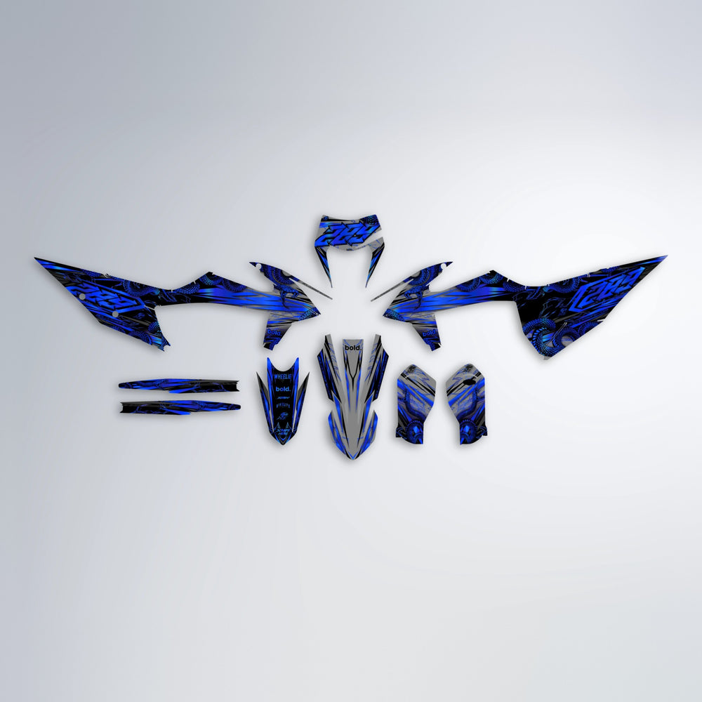 VIPER graphics kit parts layout in Blue Chrome