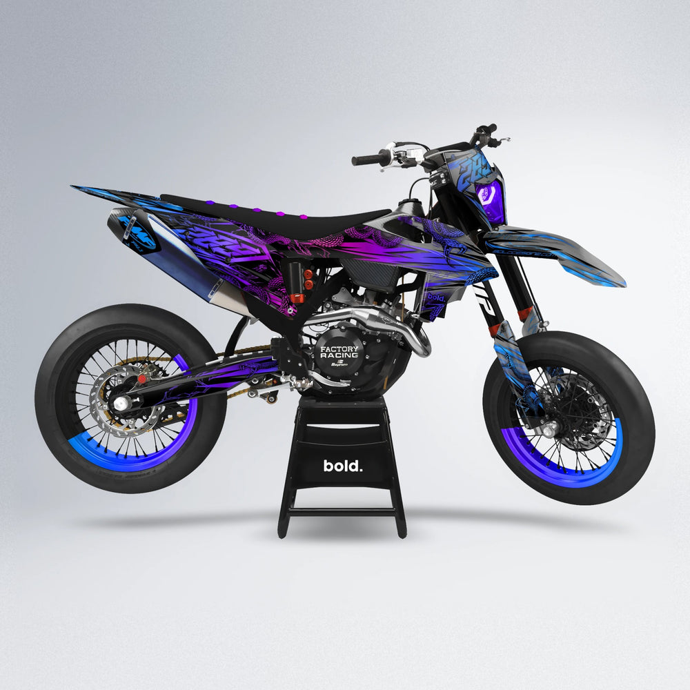 VIPER supermoto graphics kit in Blue Purple Fade