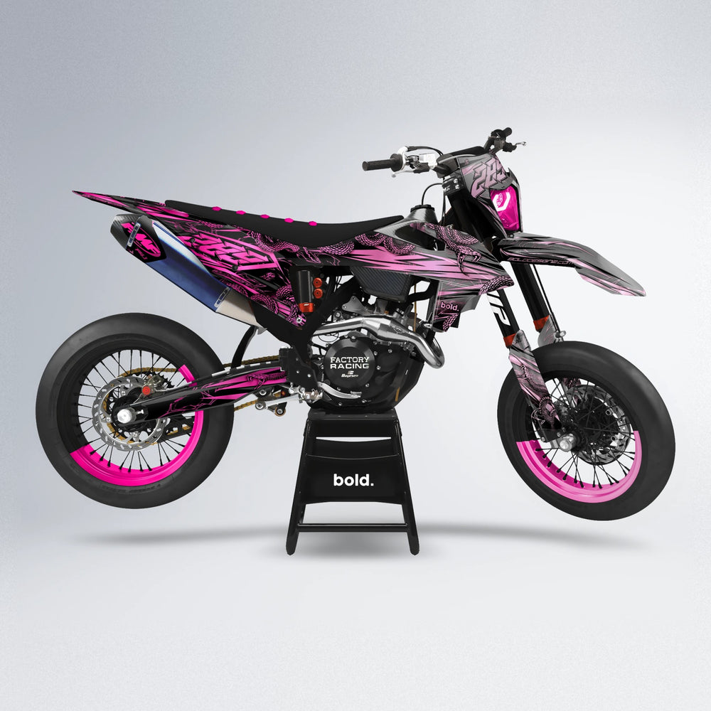 VIPER supermoto graphics kit in Flamingo