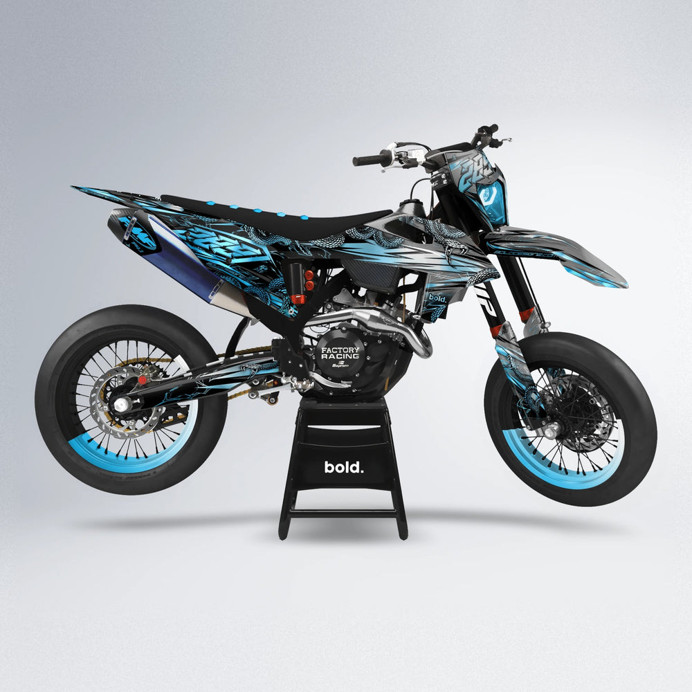 VIPER supermoto graphics kit in Light Blue & White
