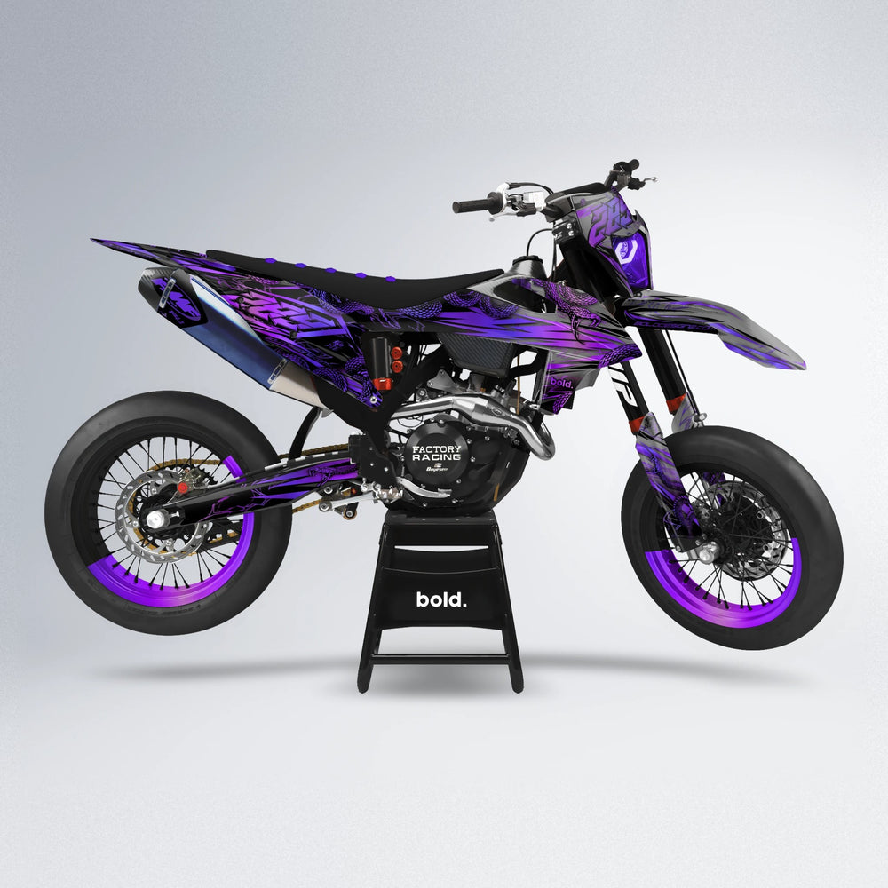VIPER supermoto graphics kit in Purple Chrome